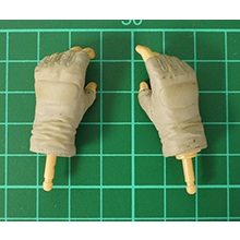 1:6 Scale Action Figure Pair Of Hand With Grey Gloves